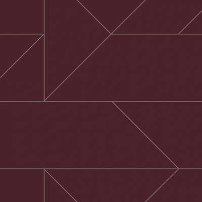 Origin 347727 Vínová geometrická vliesová tapetastrieborné línie mery 0,53 x 10,05 m