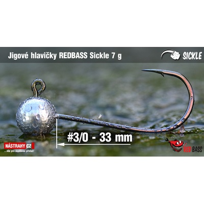 NASTRAHY.cz Jigová hlavička REDBASS Sickle #3/0 33 mm 7 g 5 ks