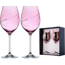 Diamante sklenice na červené víno Silhouette City Pink s krystaly Swarovski 2 x 470 ml