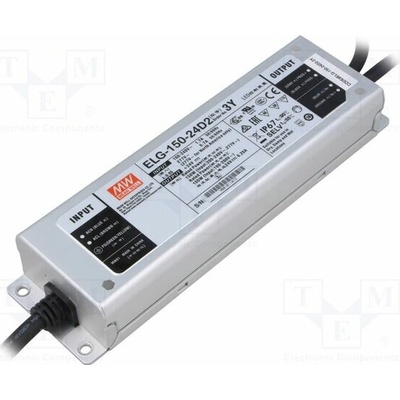 MEAN WELL ELG-150-24D2-3Y Napájecí zdroj: spínaný; LED; 150W; 24VDC; 6,25A; 100÷305VAC; IP67