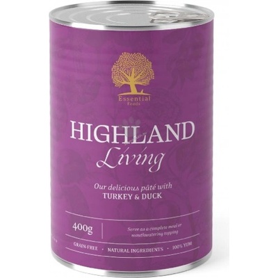 Essential Foods Essential Highland Living Pate - пастет за кучета с пуешко и патешко 400 гр - 5091