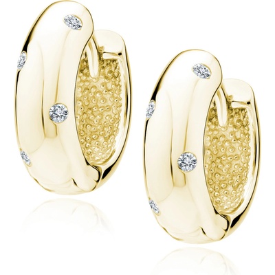 Lunica Elegantní stříbrné kroužky se zirkony GOLD 0705