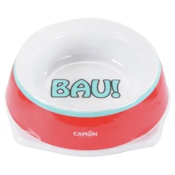 Camon Melamine bowl Bau - Купа за вода и храна за кучета с надпис Bau и гумени подложки против плъзгане 500 мл