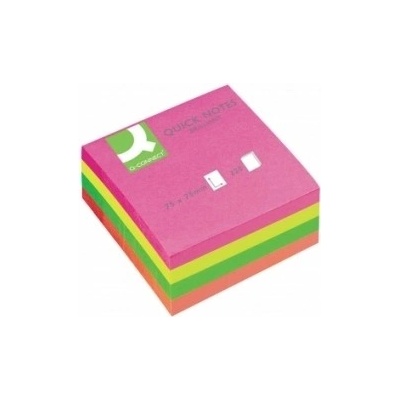 Q-CONNECT Bloček kocka Q-CONNECT 76x76mm 320l neónová (QC001348)
