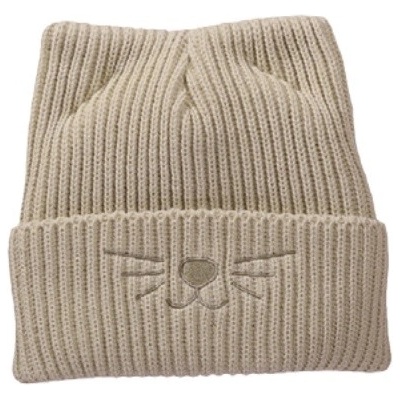 Pletex pletená čepice s výšivkou P362 béžová