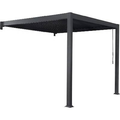 Garden Point Lagos nástěnná terasová pergola 3 x 4 m antracitová