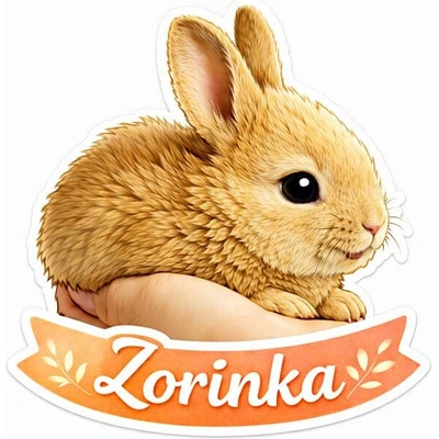 Zvířátka králík - samolepka karikatura / A6 ( 10x8 cm)