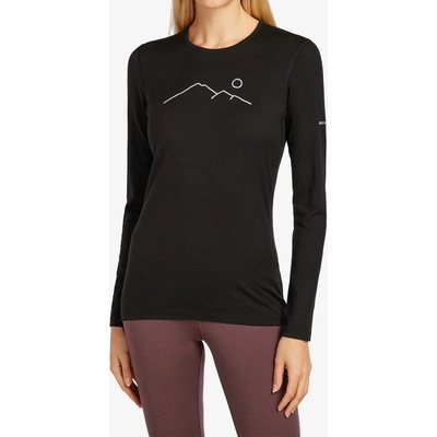 Icebreaker Dámské Termotričko Merino 200 Oasis LS Crewe Rainer Ridge Black