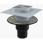 Alcadrain Подов сифон 105 x 105/50/75 с щранг, вертикално оттичане, система за задържане на миризми APV4344 Alca (APV4344)