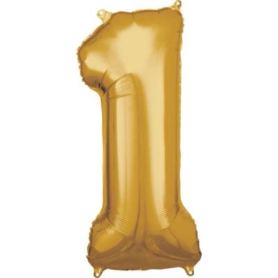 Amscan Fóliové číslo 1 zlaté 88 cm