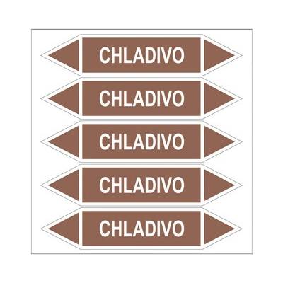 Značení potrubí, chladivo , 5 ks, 250 × 52 mm PZGL 007982
