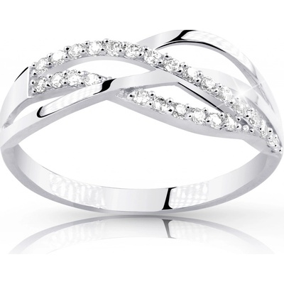 Cutie Jewellery gold Designově dámský prsten Z8036 ze zlata se zirkony Bílá