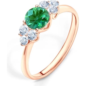 Image 1 of SAVICKI Годежен пръстен Fairytale: розово злато, смарагд
