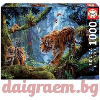 Image 1 of Educa Пъзел educa 17662 - 1000 части - Тигри в гората (edu17662)
