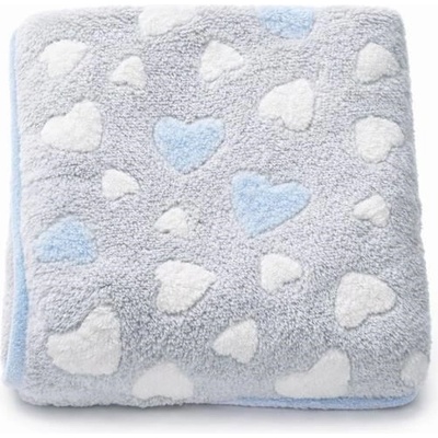 New Baby Detská deka heart blue