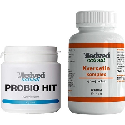 Medveď natural Probio HIT 60 g a Kvercetín komplex 60 kapsúl