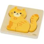 Viga Toys Дървен пъзел Viga Toys - Коте, 5 части (44840) - baby