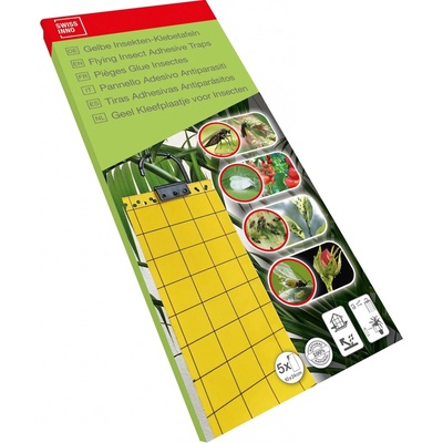 Swissinno Solutions AG SWISSINNO lepová past žlutá, oboustranná proti škůdcům na stromech a rostlinách - 5 ks