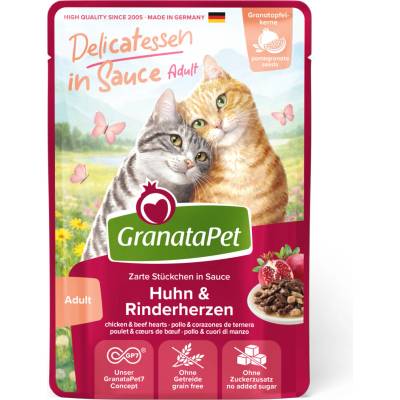 GranataPet Delicatessen v omáčce kuřecí a hovězí srdce 24 x 100 g