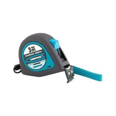 GROSS Ролетка Ergonomisch, 3 m х 16 mm, магнитен гумиран накрайник GROSS