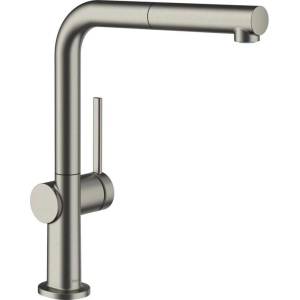Hansgrohe Кухненски смесител Hansgrohe Talis M54 270 с издърпващ се душ, четкано сиво, 1 струя 72808340 (72808340)