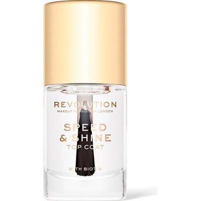 Makeup Revolution Speed & Shine rychleschnoucí lak na nehty průsvitný 10 ml