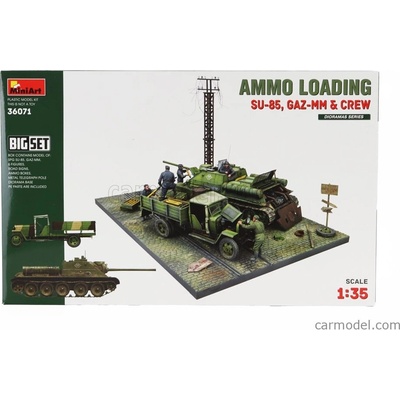 Miniart GAZ Set Ammo Loading Diorama Truck With Tank Su-85 With Military Figures/ 1:35