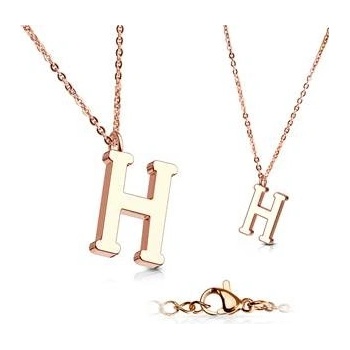 Šperky4U Zlacený ocelový řetízek s přívěškem iniciála OPD0231-H