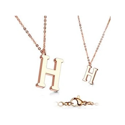 Šperky4U Zlacený ocelový řetízek s přívěškem iniciála OPD0231-H