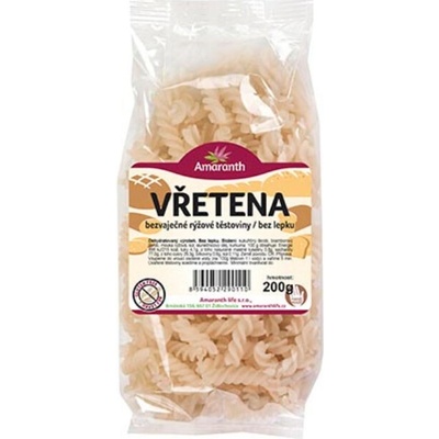 Amaranth Vretena ryžové bezvaječné 200 g