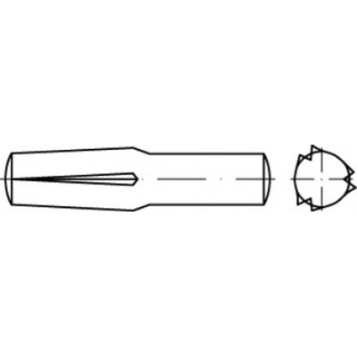 TOOLCRAFT TO-5437785 násuvný ryhovaný kolík 2 mm ocel 250 ks