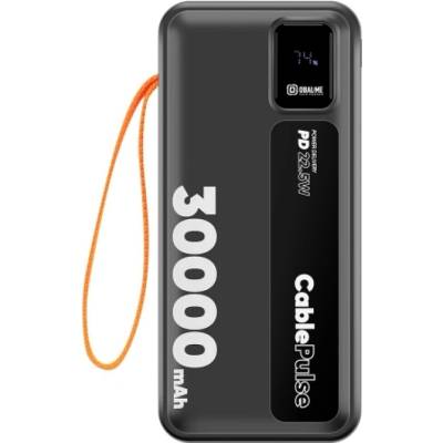 OBAL:ME Външна батерия Obal-ME CablePulse, 30000mAh, 22, 5W, черен (OMPWBC30K)