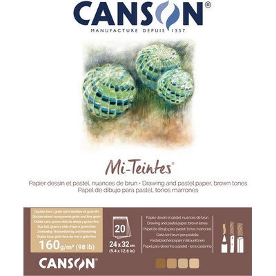 Canson Mi-Teintes Drawing And Pastel paper brown tones 24x32 cm 20 listů – Zboží Dáma