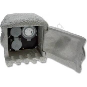 Image 1 of Ecolite XSTA-222GT - Екстериорна болардна лампа с контакт и таймер 2Z IP44 (EC0162)