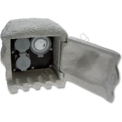 Ecolite XSTA-222GT - Екстериорна болардна лампа с контакт и таймер 2Z IP44 (EC0162)