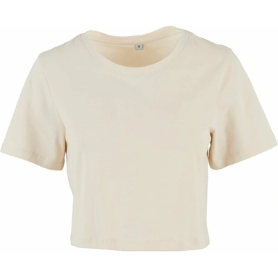Build Your Brand Dámske crop top tričko s krátkym rukávom Svetlo piesková