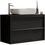 LC Mobili Комплект от стоманен черен долен шкаф и стенен умивалник 92x64x43 см (438986-S92)