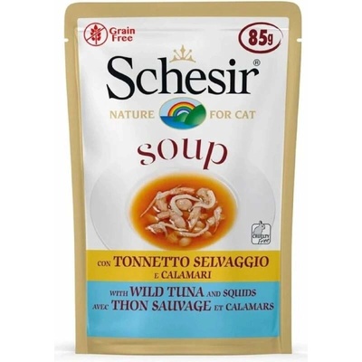Schesir Cat Soup Divoký tuňák a kalamáry 40 g