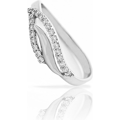 Diante Zlatý prsten s bílým kamenem 59628451