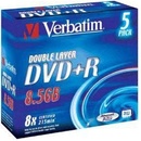 Verbatim DVD+R DL, 8,5GB 8x, AZO, jewel, 5ks (43541)