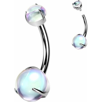 MARRE Piercing do pupíku měsíční kámen TITAN (4 a 6 mm) TIT1599