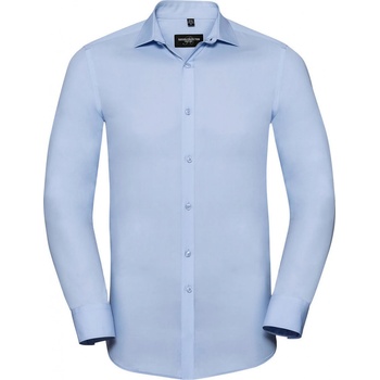 Russell Collection Pánska košeľa s dlhými rukávmi Ultimate Stretch Nebesky modrá