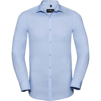 Russell Collection Pánska košeľa s dlhými rukávmi Ultimate Stretch Nebesky modrá