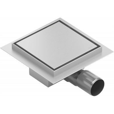 Mexen Flat-Q M13 квадратен подов сифон 12 x 12 см, инокс - 1010012 (1010012)