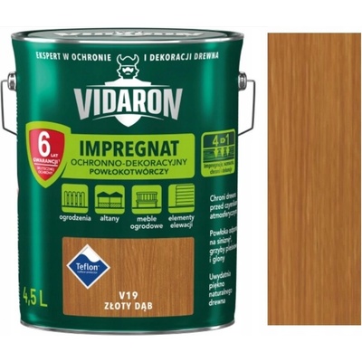Impregnace na dřevo Vidaron V19 Zlatý Dub 4,5 l