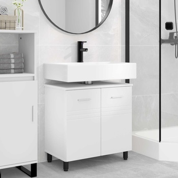 vidaXL Шкаф със светло за баня Бяло 60 x 35 x 60 см (889405)