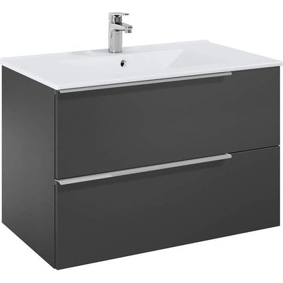 Roca Шкаф 800 mm, Elegant plus onyx с 2 чекмеджета и умивалник (A852019531)