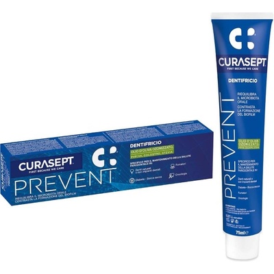 CURASEPT Prevent Пробиотична паста за зъби, 75 ml