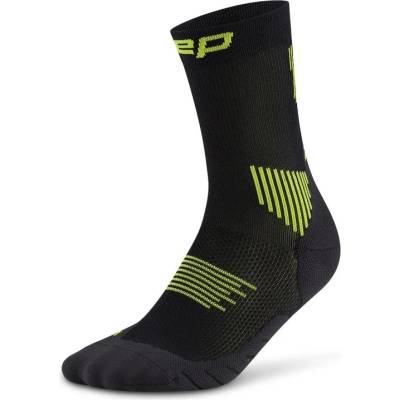CEP Мъжки чорапи за бягане CEP Run Socks Mid Cut 5.0 Running socks - Black / Lime - размер III (201-9122-0211)