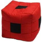 Pufrelax Пуф 130л. , Табуретка Куб XL - Black Spotted Cube, Перящ се калъф, Пълнеж от Полистиролни перли, за открито